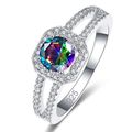 Mystic rainbow Opal Filled Stone Rings 925 Ster...