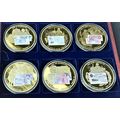 6 NEW SUPERSIZED 24CT GOLD PLATED PROOF BRITISH...