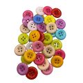 100 Pack 15mm Mixed Round 4 Holes Plastic Butto...