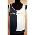 Pepe Jeans 73 Blue, Cream Pink Cotton Top Size ...