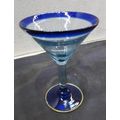 7" Blue Martini Glass margarita cocktail cobalt...