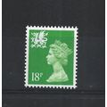 Wales.W49 18p Bright Green.Unmounted Mint.Aug25
