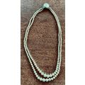 2 strand Off White Faux Pearl Necklace - Vintag...