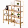 Bamboo Wood 5-Tier Versatile Bookcase Plant Sta...