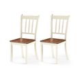 Set of 2 Solid Wood White Mission Style Armless...