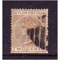 CEYLON 1872 SG 121 2c PALE BROWN USED
