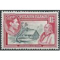 Pitcairn Island 1940 SG3 1 1/2d Grey & Carmine ...