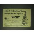 1958 Vichy Water Ad - Cultivate the Continental Custom