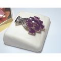 5.00cttw Natural Oval Ruby large cluster "X" To...