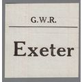 GREAT WESTERN RAILWAY LUGGAGE LABEL - EXETER (L...