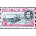 Ascension KGVI 1953 1½d Black & Bright Rose Car...