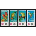 DR Congo Parrots Cockatoos Birds 4v Margins Tra...