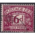 GB 1959 - 63 QE2 6d Purple Postage Due used Wmk...