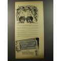 1954 American Express Travelers Checks Ad - Cartoon by Barney Tobey - I told you