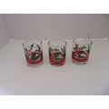 Vintage Christmas Holly and Berries Shot Glasse...