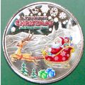 Merry Christmas. Challenge Coin. 1.50" Silver T...