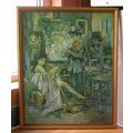 'ARTIST AND MODEL' framed PRINT, retro, vintage...