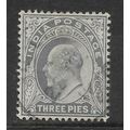 INDIA 1902 3p SLATE GREY SG 120 FINE USED#