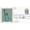 United States 1986 Liberty Island Silk FDC Libe...