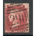 Sg43 1d red plate 162 FINE USED " D B " (reds)