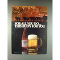 1980 Budweiser Beer Ad - This Bud's For You!