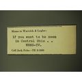 1959 WBNS-TV TV Station Advertisement - Memo to Warwick & Leghler