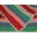 Hand made crochet throw multicolor small
