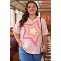 Light Pink Eyelet Lace Star Applique Plus Size ...