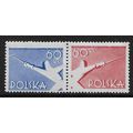 Mi 1006/7: 60 gr. bright blue & 60 gr. deep ros...
