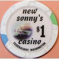 New Sonny's. $1 Casino Chip. Federal Way, WA. T16.