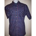 New S MODERNACTION Blue Plaid Shirt Bad Manners...