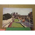 YORK MINSTER FROM CITY WALLS used vintage postc...