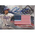 CHRIS ARCHER MLB INDEPENDENCE DAY FLAG 2018 AUT...