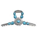 Extra large silver turquoise blue stone sun met...