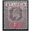 St Lucia 1902 SG59 1d Dull Purple & Carmine (gu...