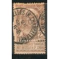 Belgium stamps 1894 - 2c brown Arms - with labe...
