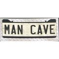 MAN CAVE sign Metal on Wood
