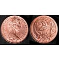 Australia Two Cent 1969 Used, Coin Frilled neck...
