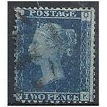 1858 SG47 2d Blue Plate 15 Fine Used Check Lett...
