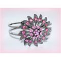 Femme Pretty Fashion Retro Pink Flower Crystal ...
