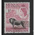 KENYA UGANDA TANGANYIKA 1954 1s LION BLACK & PU...