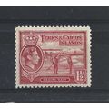 Turks&Caicos.SG197 1 1/2d Raking Salt (Scarlet)...
