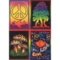 CND Peace Love Greenpeace Style 4x Hippy Postca...