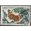STAMP LEBANON SG875 1965 40Pia Butterflies Used