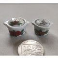 DOLLS HOUSE KITCHEN POTTERY ITEMS - PINK FLORAL...