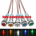 10 x 6mm LED Indicator Light S/STEEL