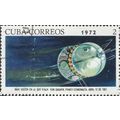 CUBA, SPACE, Vostok I, blue 1972, 2c
