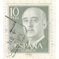 Spain 1955 - 10p dark olive green - General Fra...