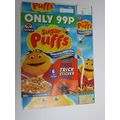 Quaker Sugar Puffs 2003 Cereal Box Trick Sticke...