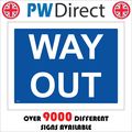 VE035 WAY OUT SIGN EXIT CAR PARK HOSPITAL SCHOO...